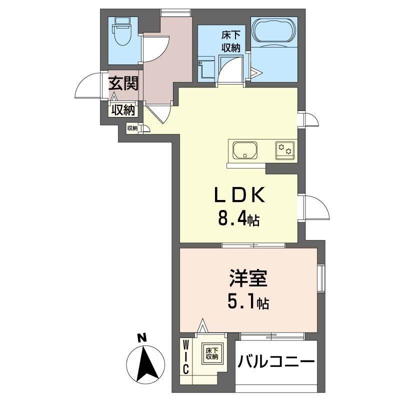 ロータス下北沢(1LDK/1階)の間取り写真