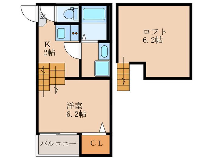 HARUKI荘(1K/2階)の間取り写真
