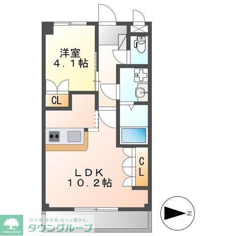 スカイパークオキツカ(1LDK/3階)の間取り写真