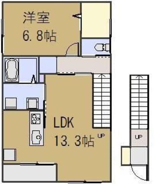 エルメゾンK(1LDK/2階)の間取り写真