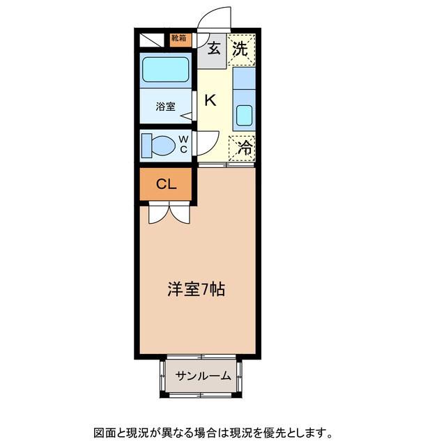 ハイツポプリ(1K/1階)の間取り写真