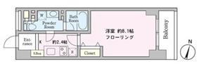 グランプラス千駄木(1K/5階)の間取り写真