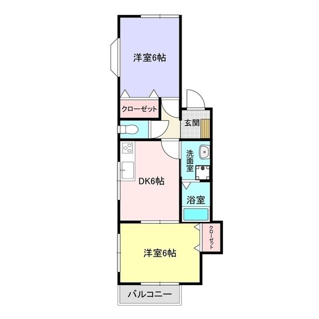 グリーンコーポ岡田C(2DK/1階)の間取り写真