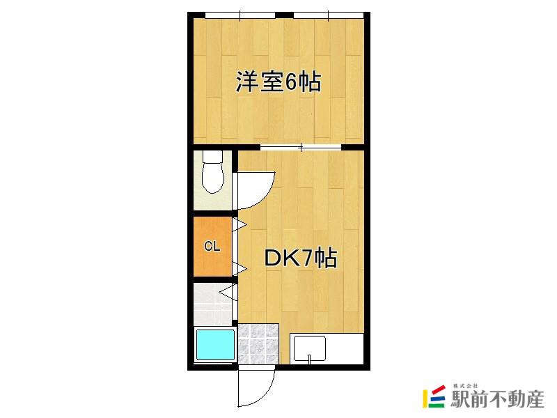 有富コーポ(1DK/2階)の間取り写真