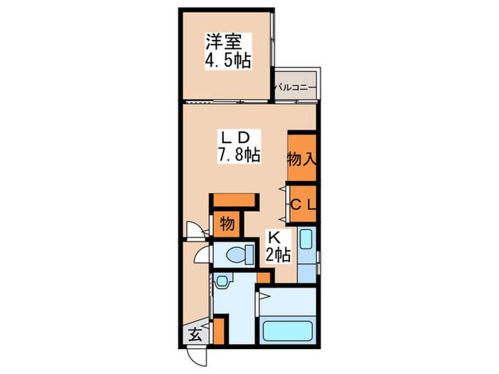 ツヴァイトロジック(1LDK/4階)の間取り写真