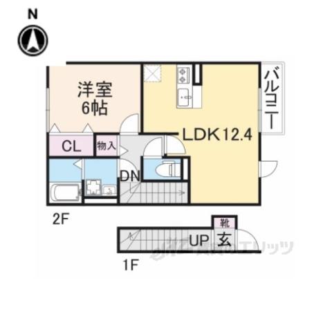 キャトルセゾン杉(1LDK/2階)の間取り写真