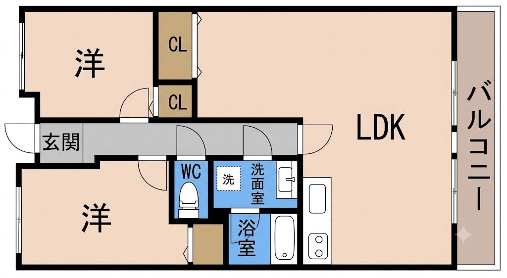 リアライズ東垂水(2LDK/3階)の間取り写真