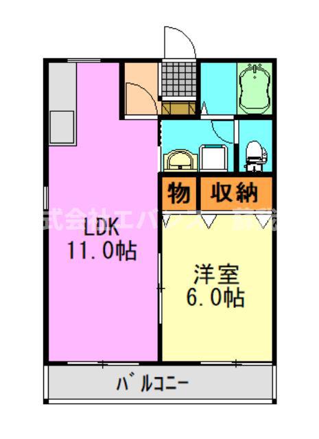 アベニュー(1LDK/2階)の間取り写真