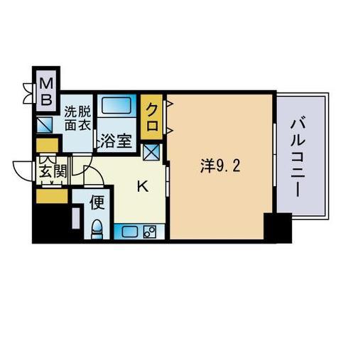 ルモール大橋(1K/3階)の間取り写真