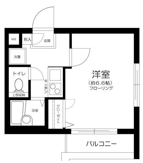 プレール・ドゥーク新中野(1K/1階)の間取り写真