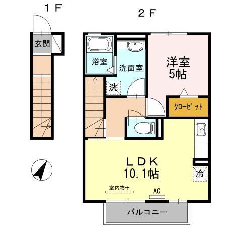 プリメーラ(1LDK/2階)の間取り写真
