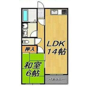 レジデンス山本(1LDK/3階)の間取り写真