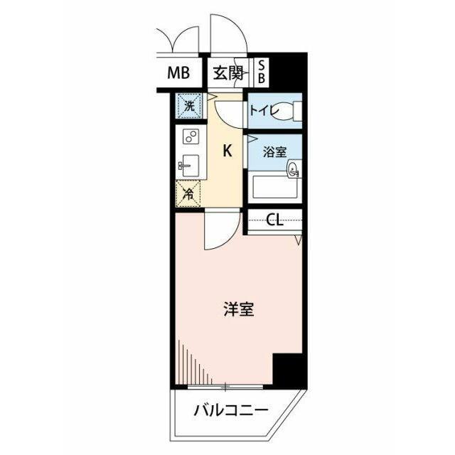 OLIO北千束(1K/2階)の間取り写真