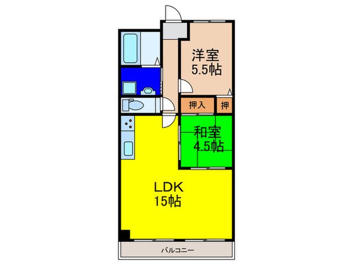 縁樹逆瀬川アーバンライフ(2LDK/5階)の間取り写真