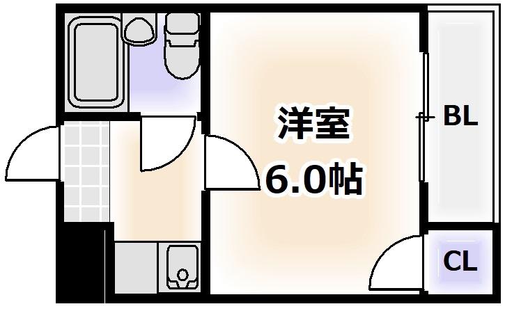 EST山坂(1K/3階)の間取り写真