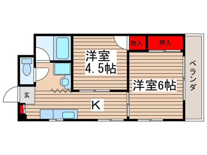 行徳パブリックハイツ(2K/4階)の間取り写真
