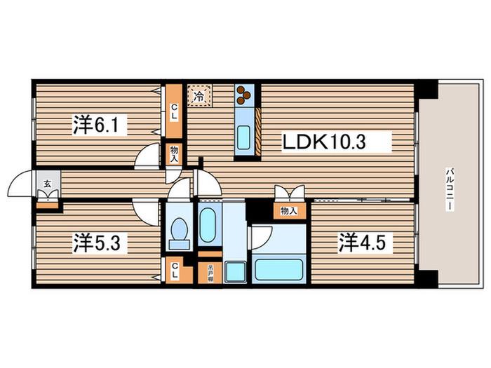 ピエス綱島(3LDK/2階)の間取り写真