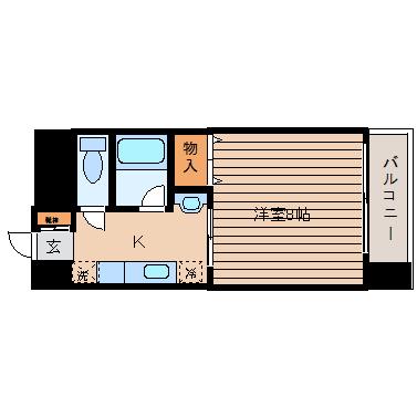 プラントビル本町(1K/8階)の間取り写真
