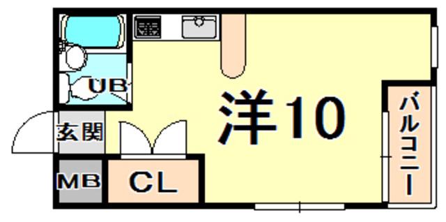 RUHE(ワンルーム/3階)の間取り写真