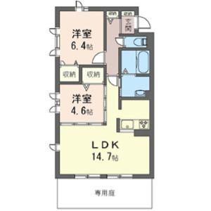 ボー・セジュールII番館(2LDK/1階)の間取り写真