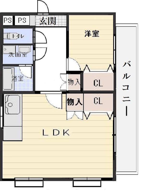 コンフォート萩M(1LDK/2階)の間取り写真