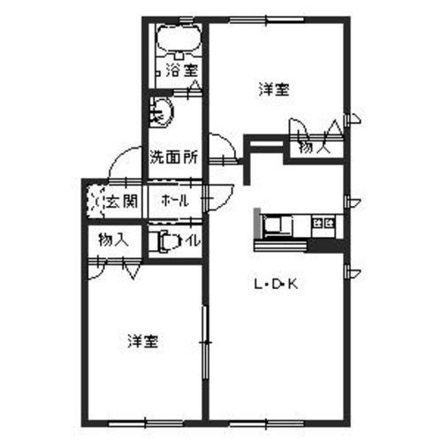 グレイス堀川(2LDK/1階)の間取り写真