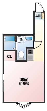 TRAZZO鶴見(1K/2階)の間取り写真