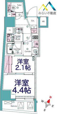 SYFORME SHINKOYASU(2K/5階)の間取り写真