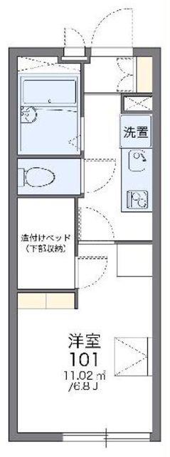 レオパレスシャルムII(1K/3階)の間取り写真