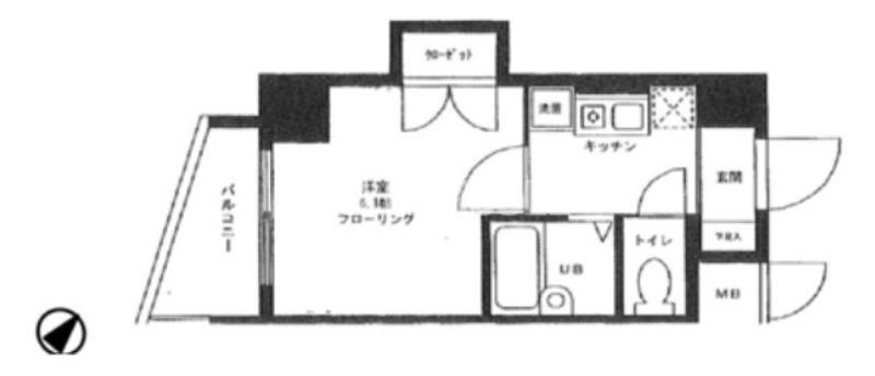 ステージファースト三宿(1K/8階)の間取り写真