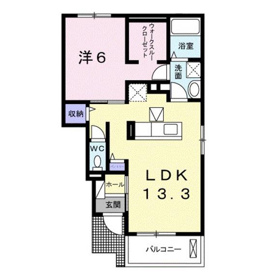 トゥールビヨン IV(1LDK/1階)の間取り写真