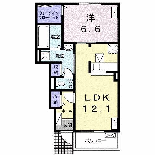 グル ピーノ II(1LDK/1階)の間取り写真