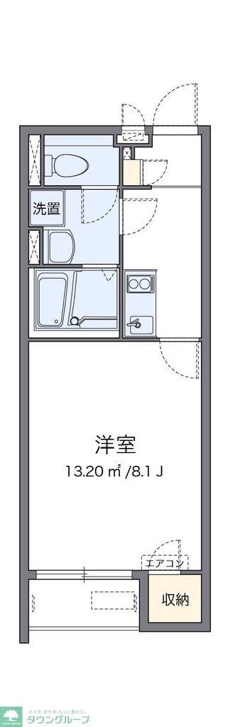 クレイノCRYSTAL(1K/2階)の間取り写真