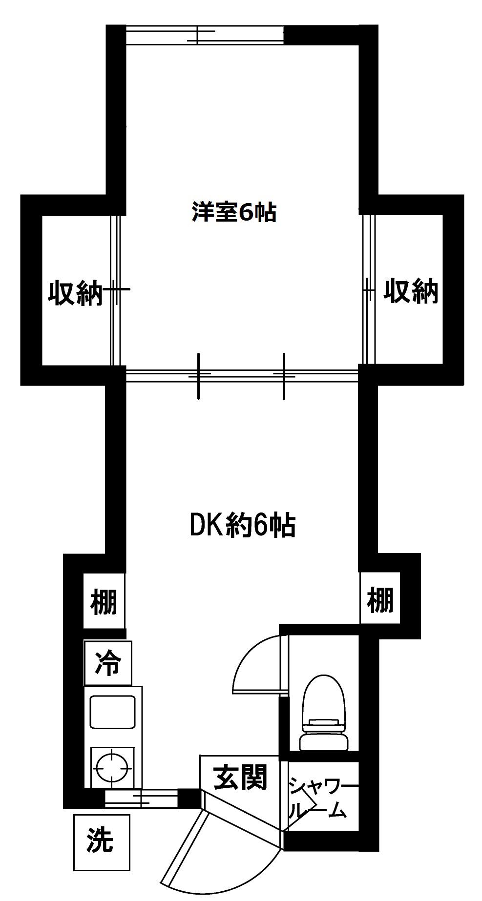 石川荘(1DK/1階)の間取り写真