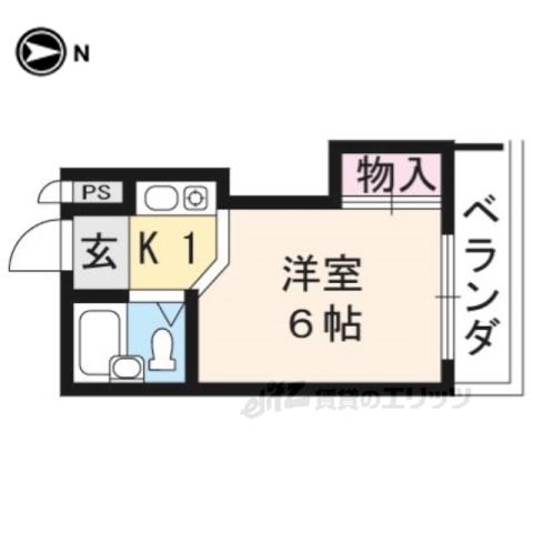 サンハイム島谷(1K/3階)の間取り写真