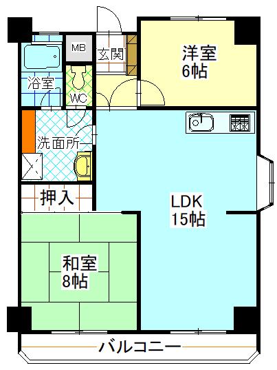 メゾン・ド・クレール(2LDK/3階)の間取り写真