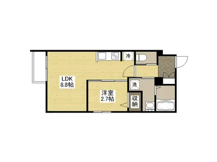 月光江波東四番館(1LDK/1階)の間取り写真