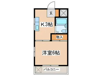 エディフィシオ橋本(1K/3階)の間取り写真