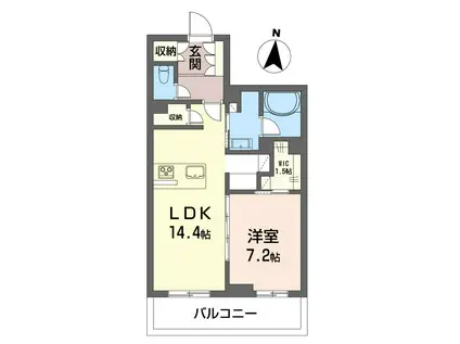 プリエール(1LDK/1階)の間取り写真