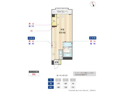 ファミーユTAKADA(ワンルーム/4階)の間取り写真