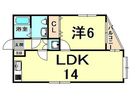 SHIKOKU103(1LDK/3階)の間取り写真