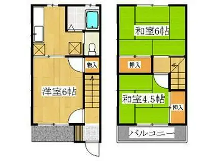 宇田川コーポ(3K/1階)の間取り写真