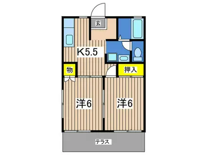 サニ-ヒル永田(2K/1階)の間取り写真