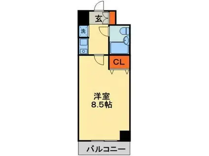 ジェネピア東千葉(1K/5階)の間取り写真