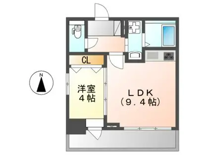 ラ・プレス新栄(1LDK/13階)の間取り写真