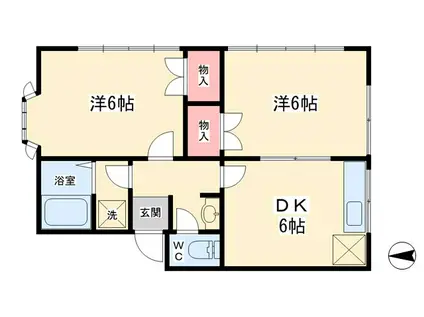 セルーラ高屋敷(2DK/2階)の間取り写真