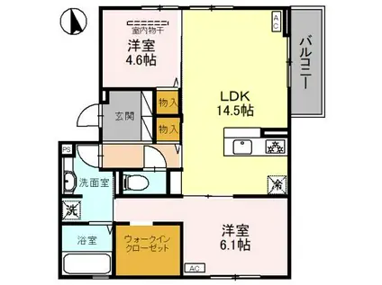 VIER CASA B(2LDK/3階)の間取り写真