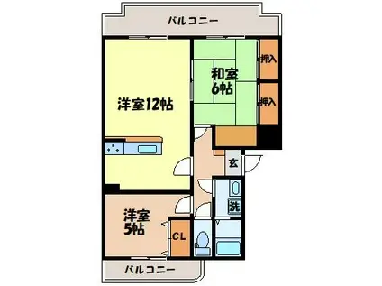 S・K吉村(2LDK/4階)の間取り写真