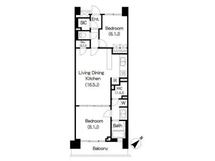 BRILLIA IST三軒茶屋アイビーテラス(2LDK/8階)の間取り写真