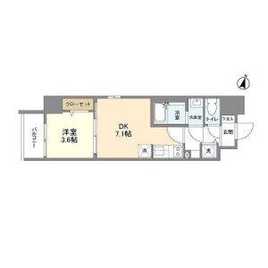 ライフフィールドなにわ本町RUELLE(1DK/15階)の間取り写真